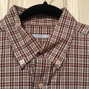 Southern Tide Men’s Casual Button down plaid shirt size large, business casual